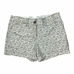 Ann Taylor Loft Women’s Size 6 Green White Floral Print Cotton Mom Shorts NWOT